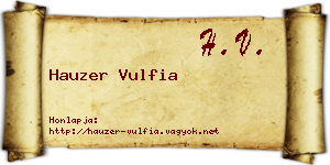 Hauzer Vulfia névjegykártya
